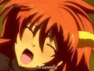 Matamis tatlong-dimensiyonal anime redhead makakakuha ng Mainit katawan puno may pagbuga ng tamod