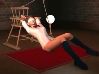 Anime sex slave in ropes submitted to sexual teasing