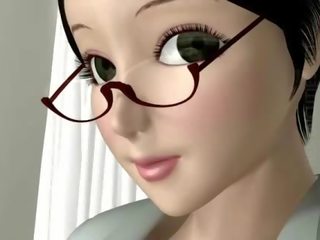 Възбуден 3d аниме монахиня смуча пенис
