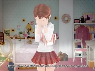 Uskyldig anime sweetie viser undies opp skjørtet